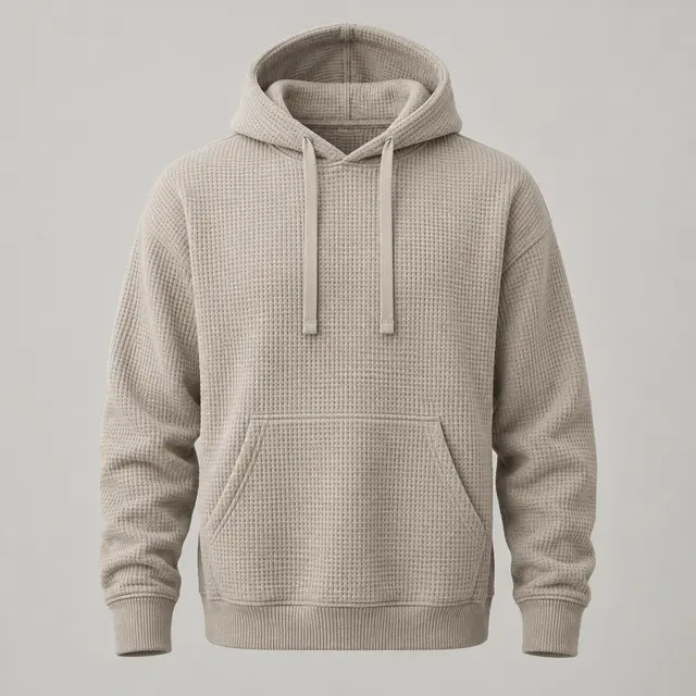 Concrete Waffle Hoodie in Stone