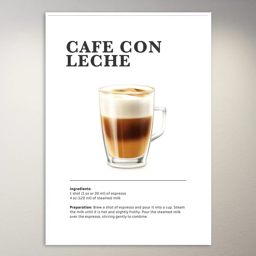Cafe Con Leche Drink Poster