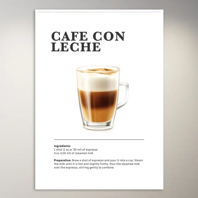 Cafe Con Leche Drink Poster