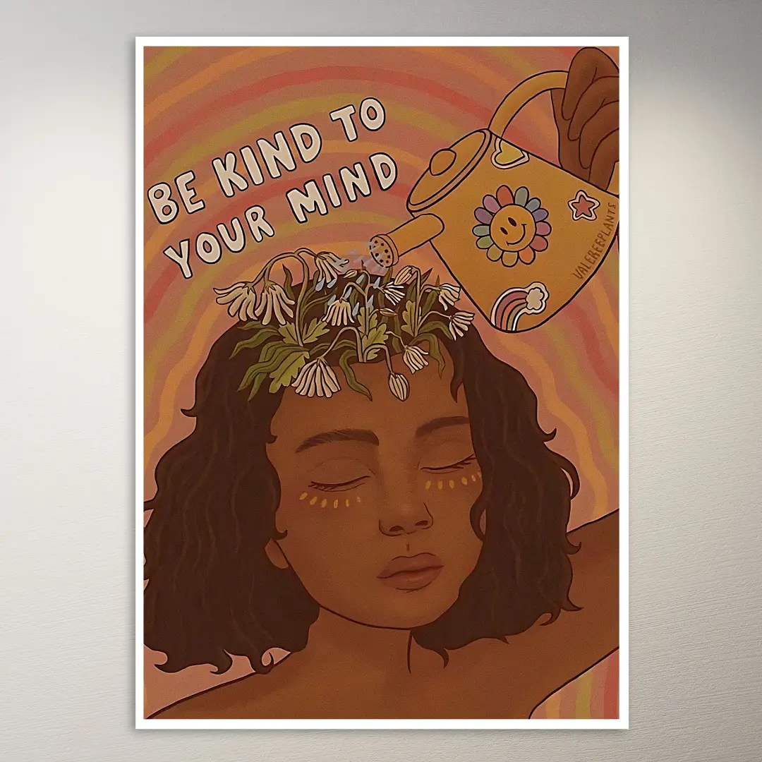 Sé amable con tu mente | Póster estético