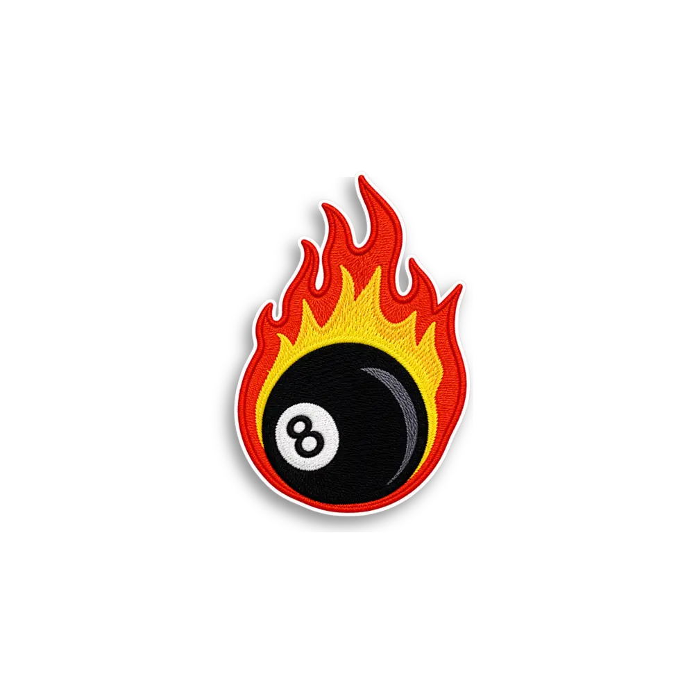 Brennende 8-Ball-Kugel Patch-Sticker