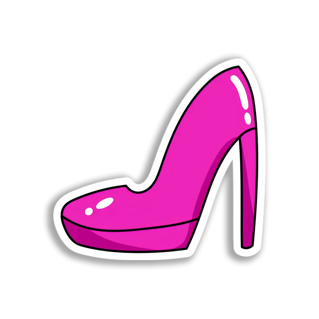 Pink High Heel Shoe Sticker