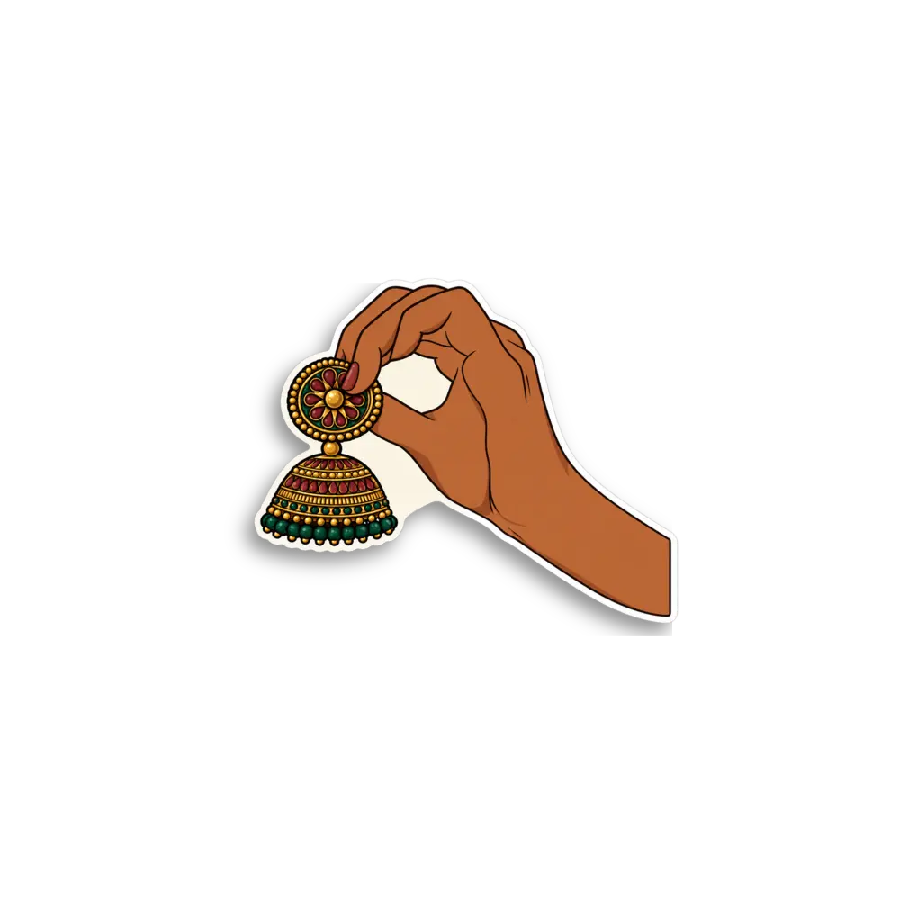 Hand mit Jhumka Sticker