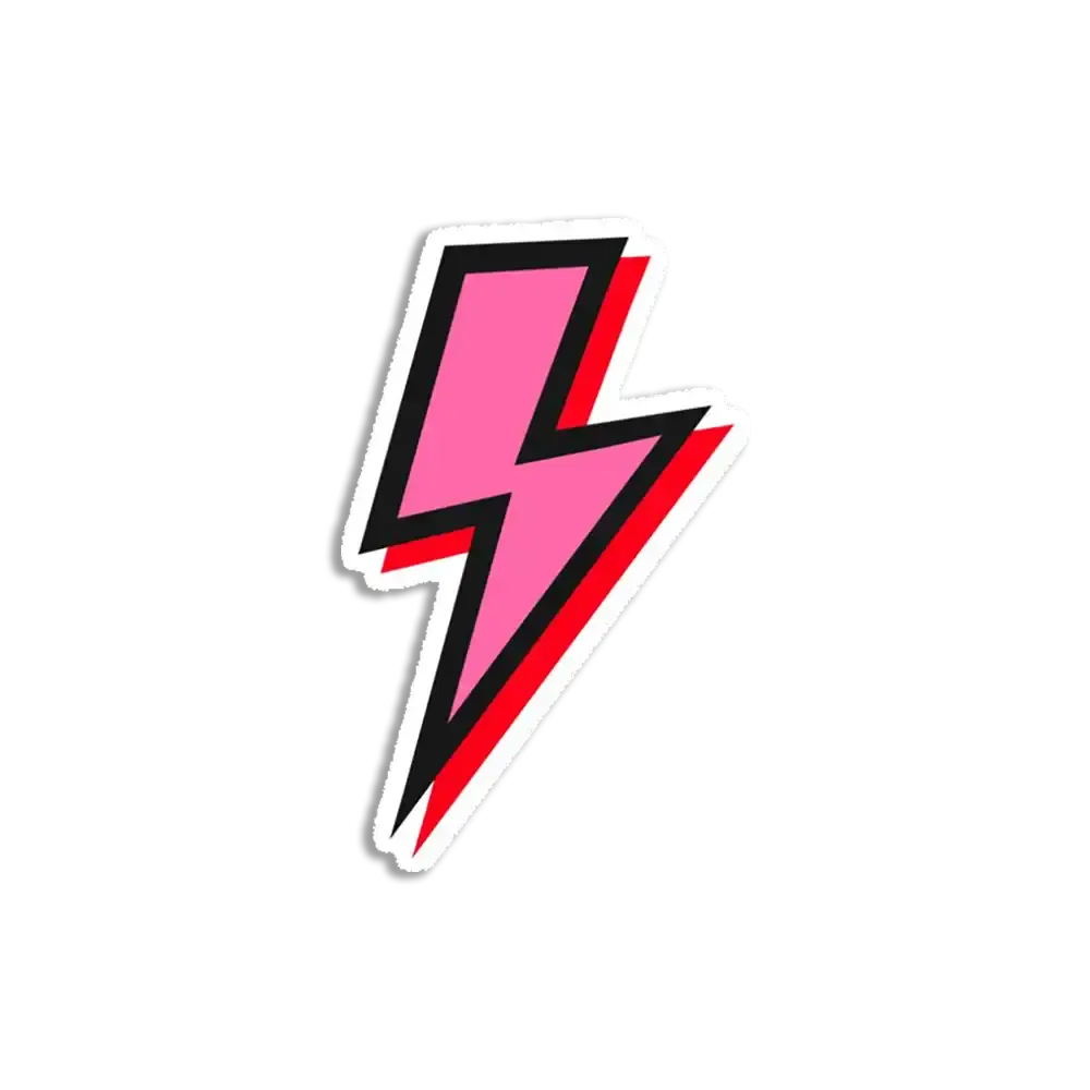 Rosa-roter Blitz Sticker
