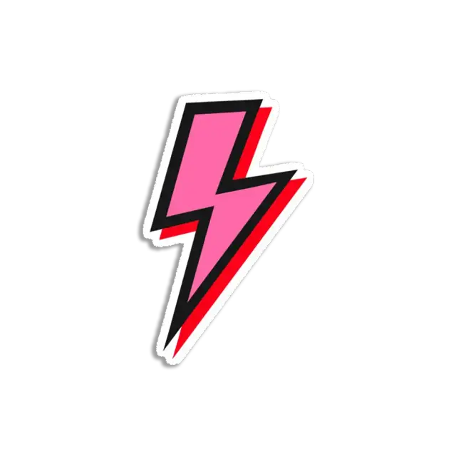 Pink and red lightning bolt Sticker
