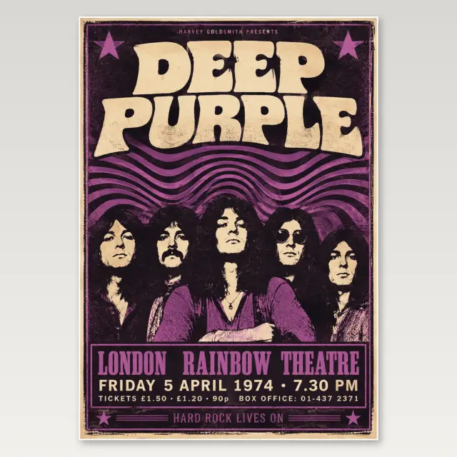 Deep Purple violette Bühne A4-Poster