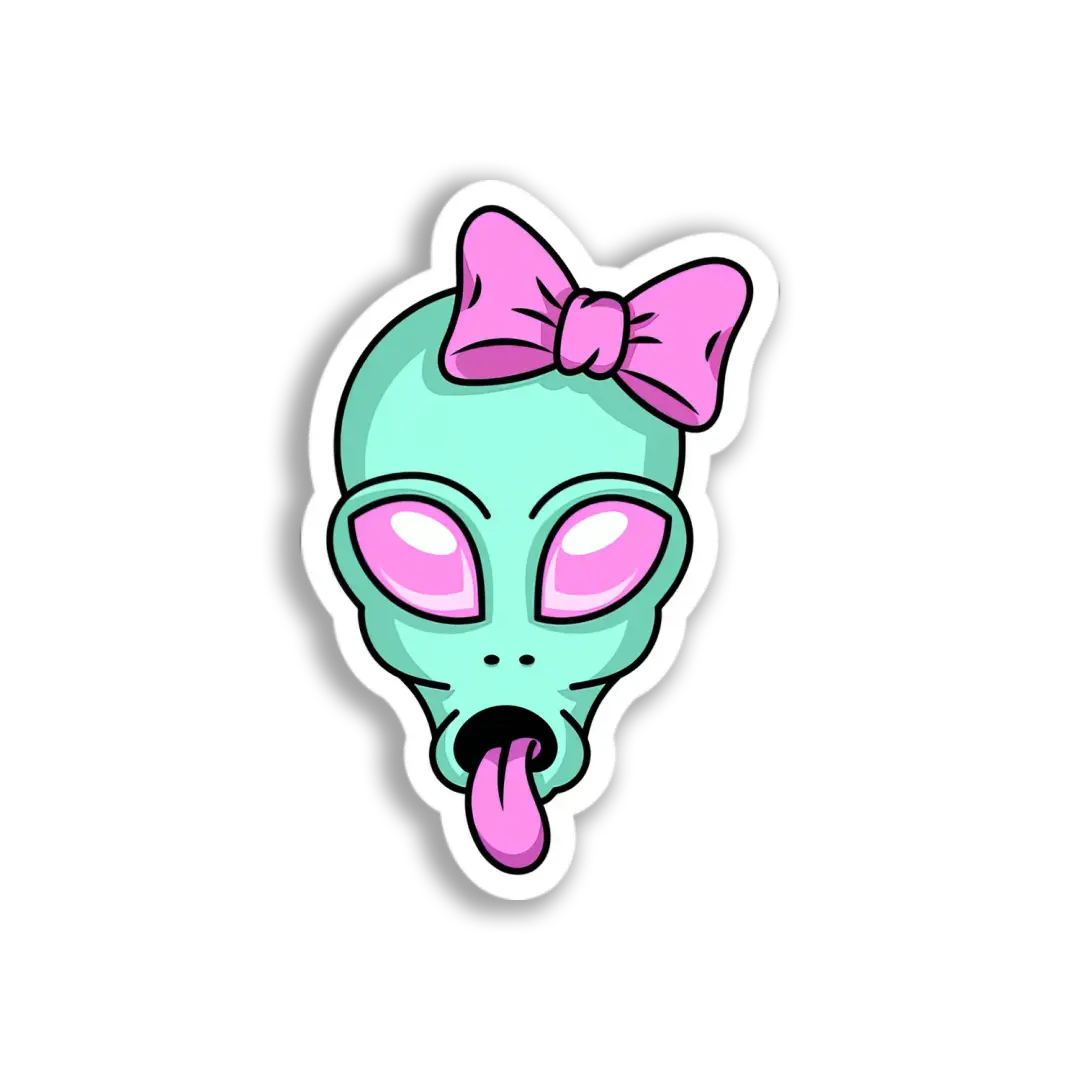 Niedlicher Alienmädchenkopf Sticker
