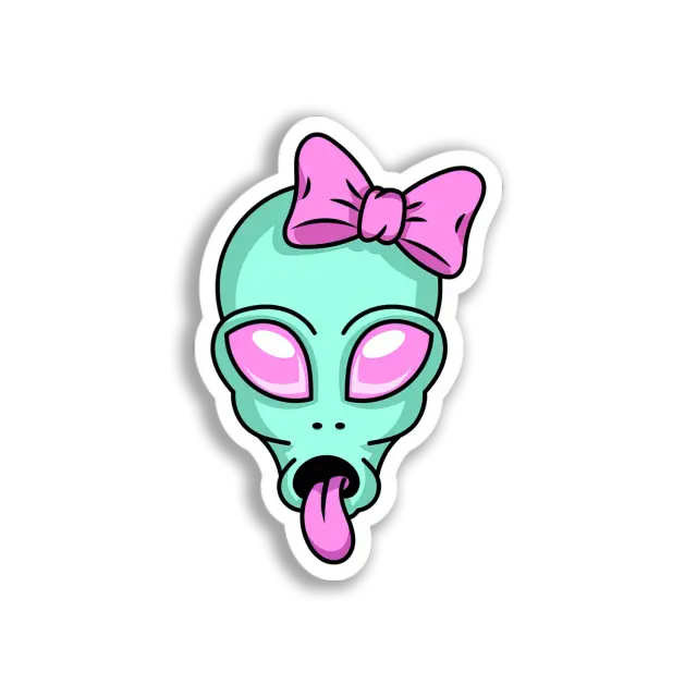 Niedlicher Alienmädchenkopf Sticker