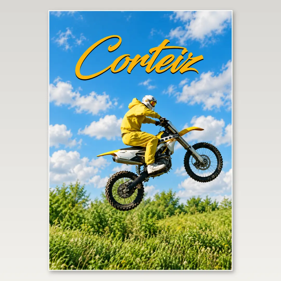 Póster A4 Moto de cross Corteiz