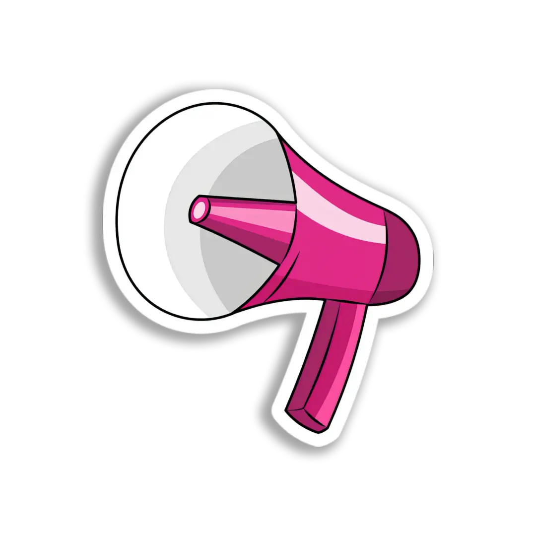 Pink Megaphone Sticker