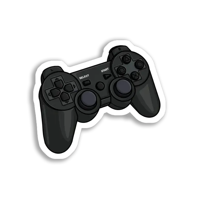 Start, Select, schwarzer Gamecontroller Sticker