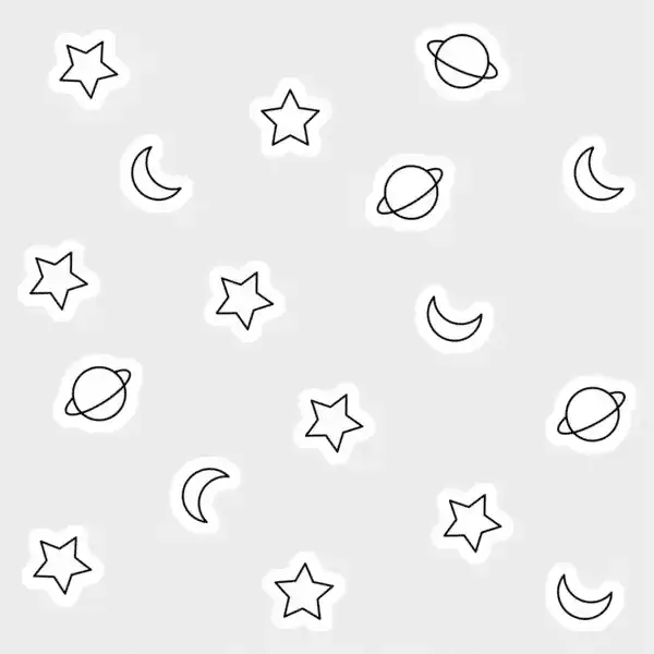 Stars, planet and moon space aesthetic Stickers