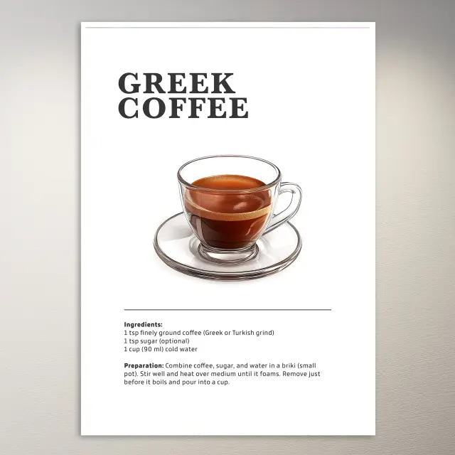 Greek Coffee Cup Poster