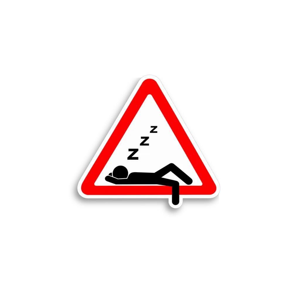 Schlaf-Warn-Sticker