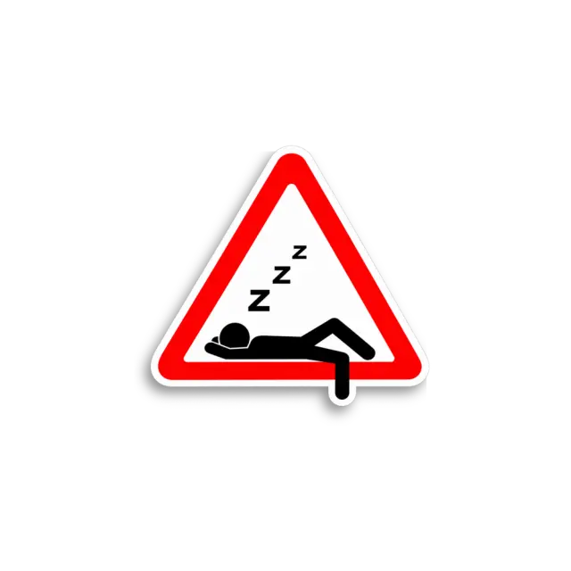 Schlaf-Warn-Sticker