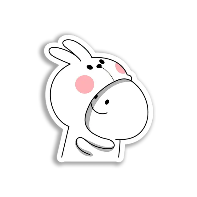 Hase umarmt Freund Sticker