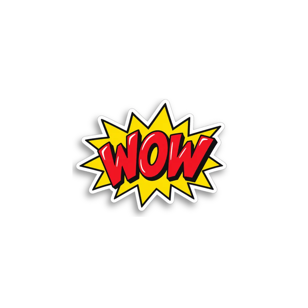 Gelber Wow-Burst Sticker