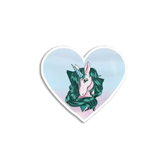 Vintage Einhorn-Herz Sticker