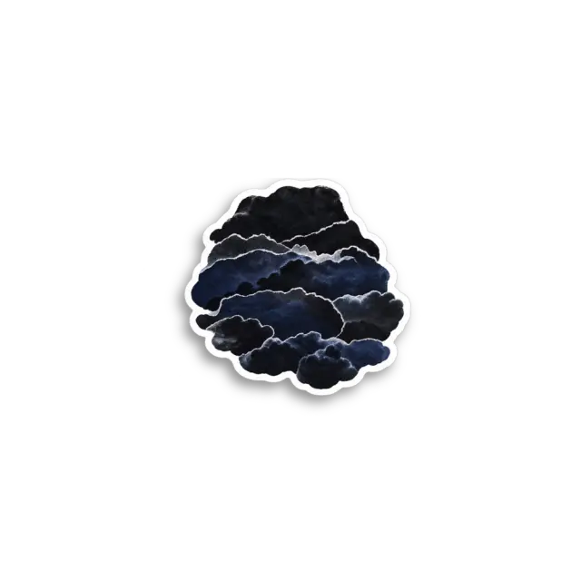 Dark Blue Cloud Sticker
