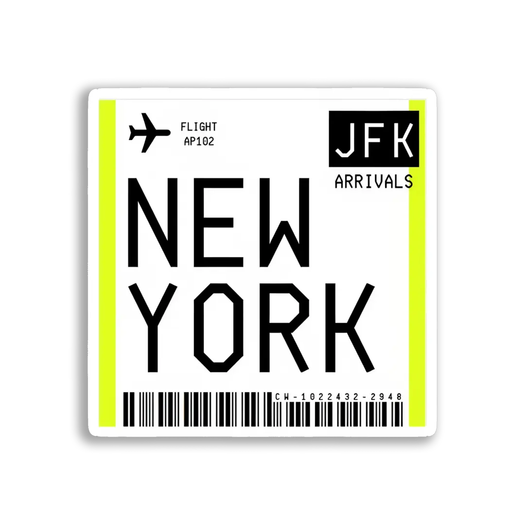 JFK Arrivals in New York Sticker