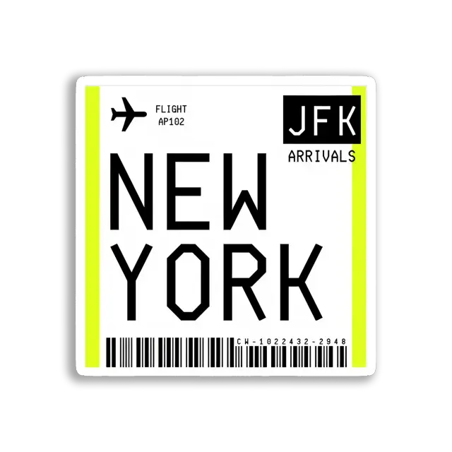 Pegatina de llegadas al JFK en New York