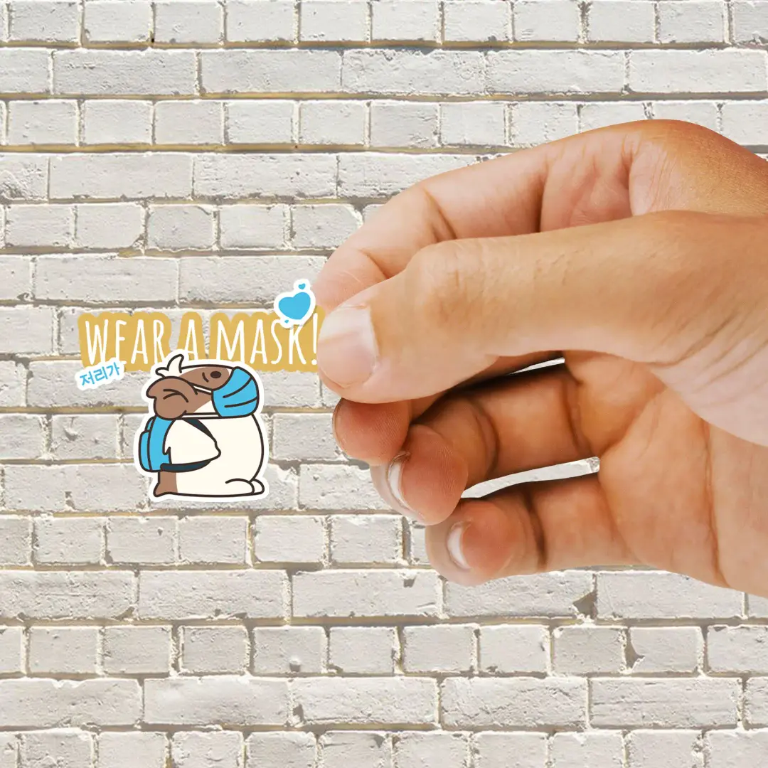 Trag eine Maske auf Koreanisch Sticker