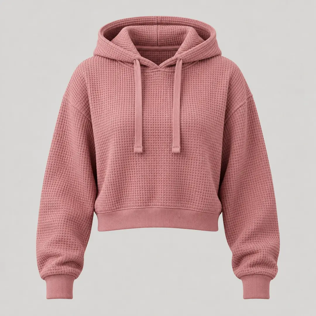 Tidewater Waffle Hoodie in Rose