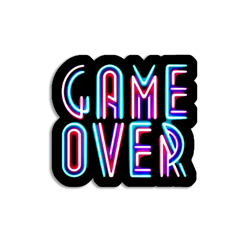 Neon Game Over Sign Sticker