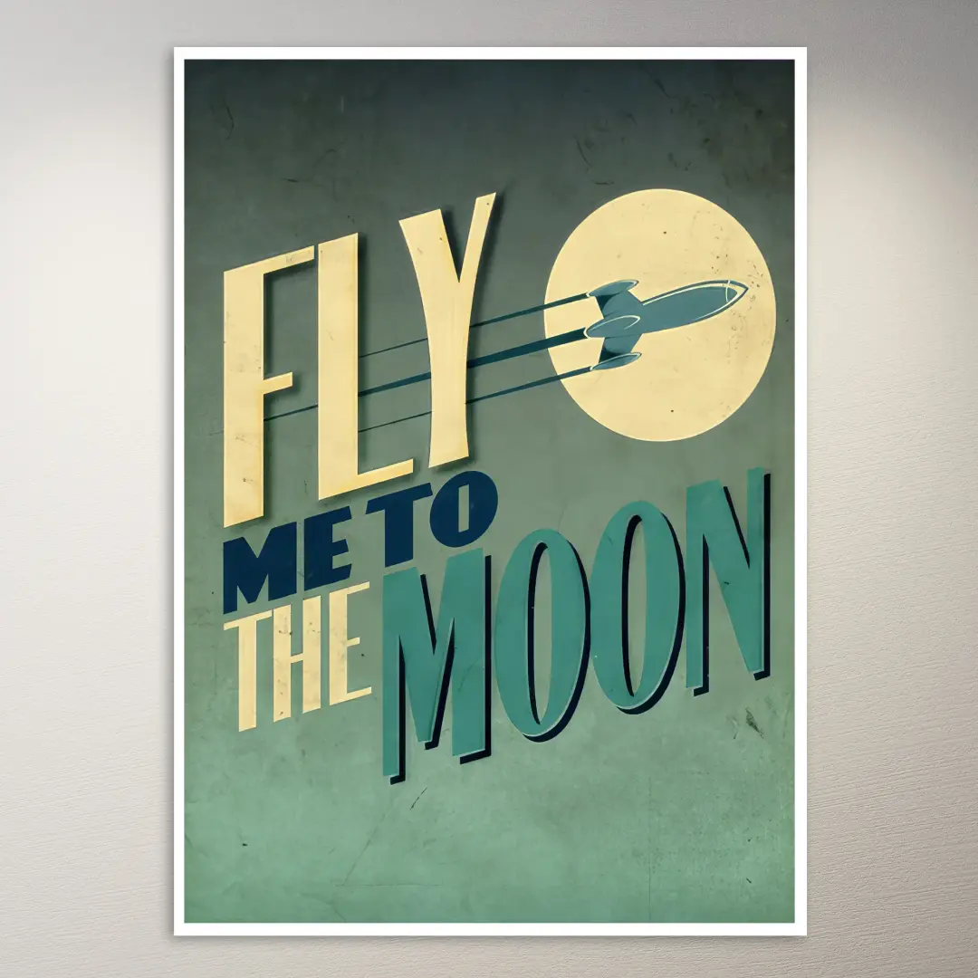 ملصق فني Fly Me to the Moon
