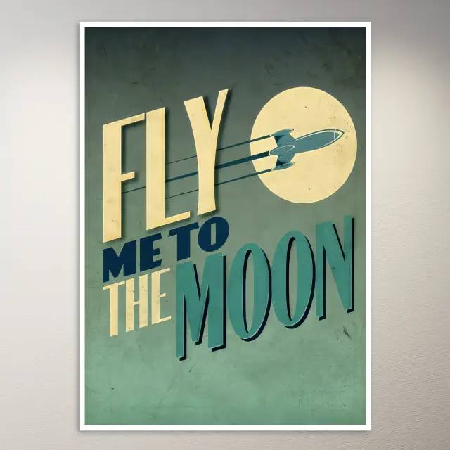ملصق فني Fly Me to the Moon