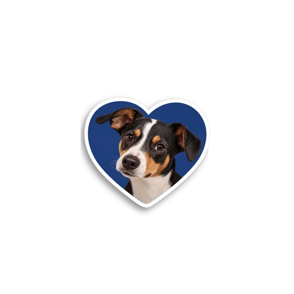 Blauer Herz-Hund Sticker