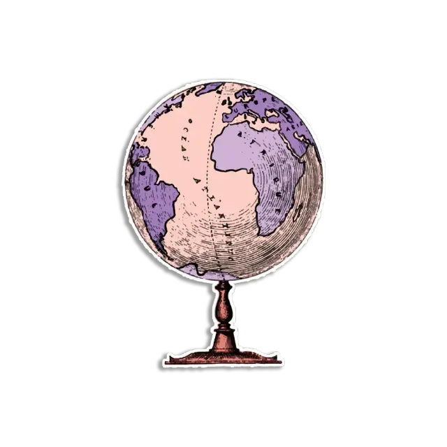 Vintage Aesthetic Globe Sticker