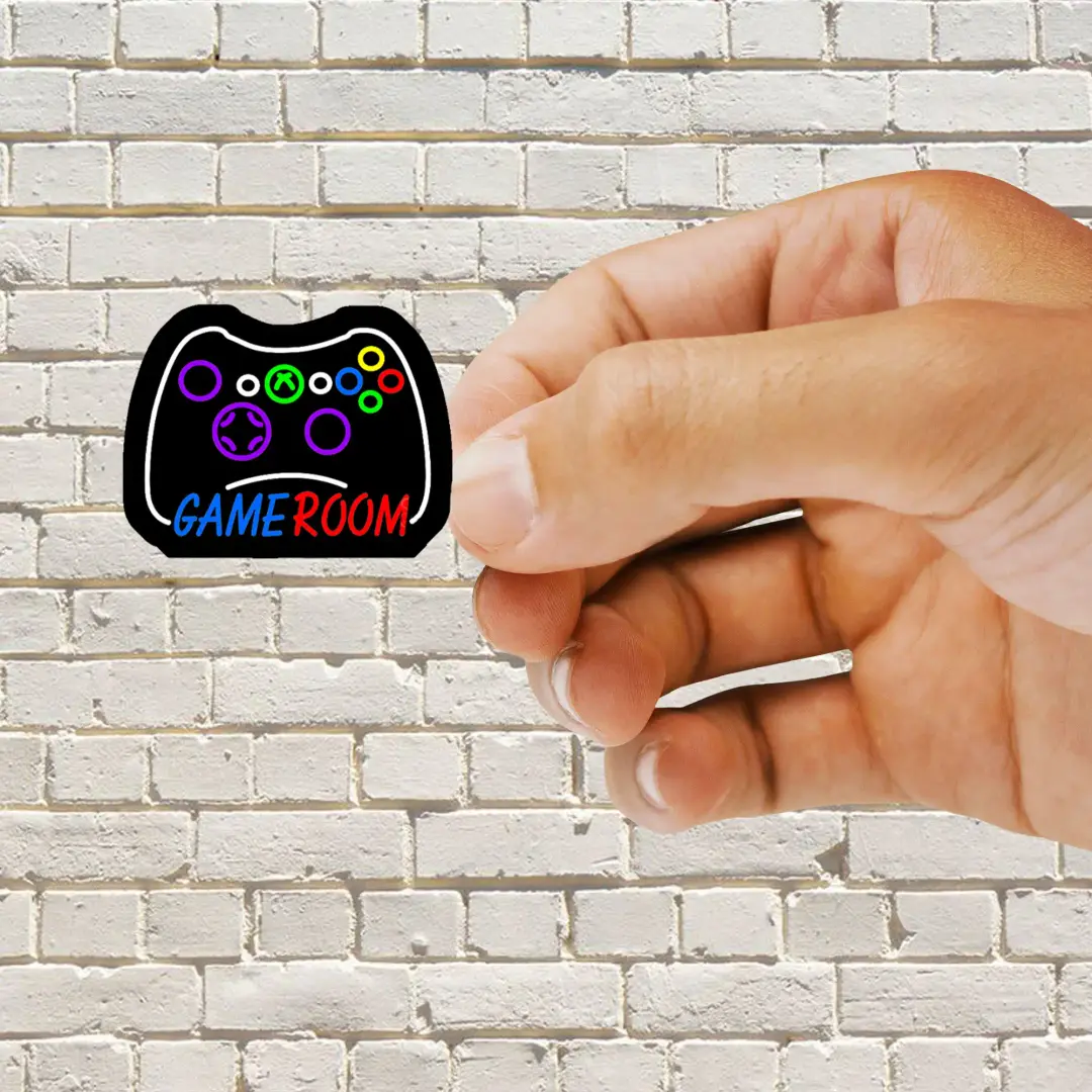 Neon Game Room Sign Sticker