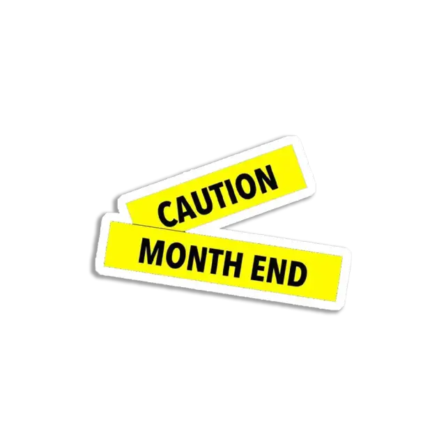 Vorsicht Monatsende Sticker