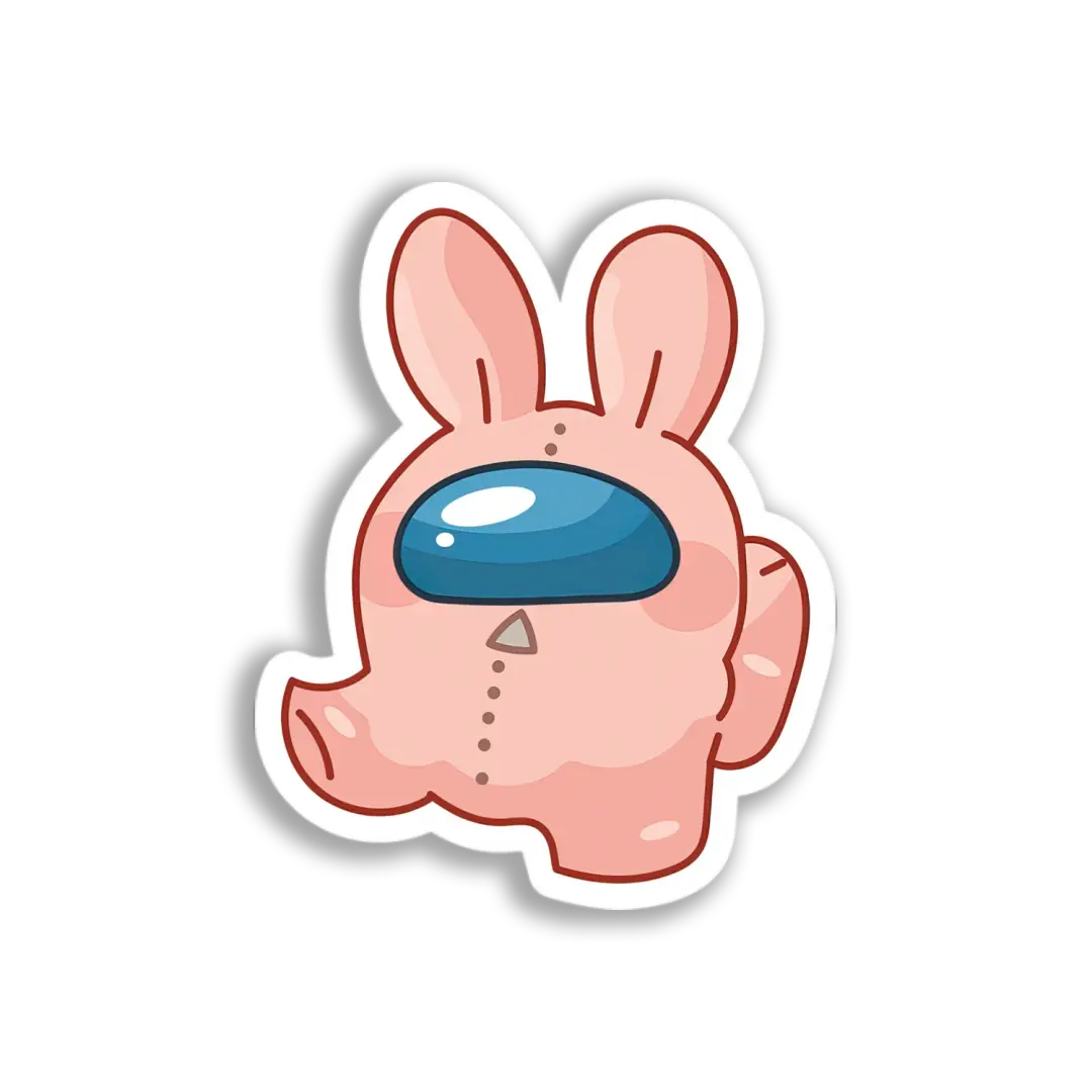 Pink Bunny Crewmate Sticker