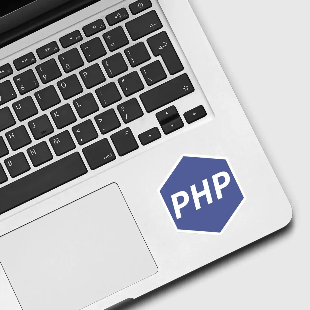 Pegatina de hexágono blanco PHP