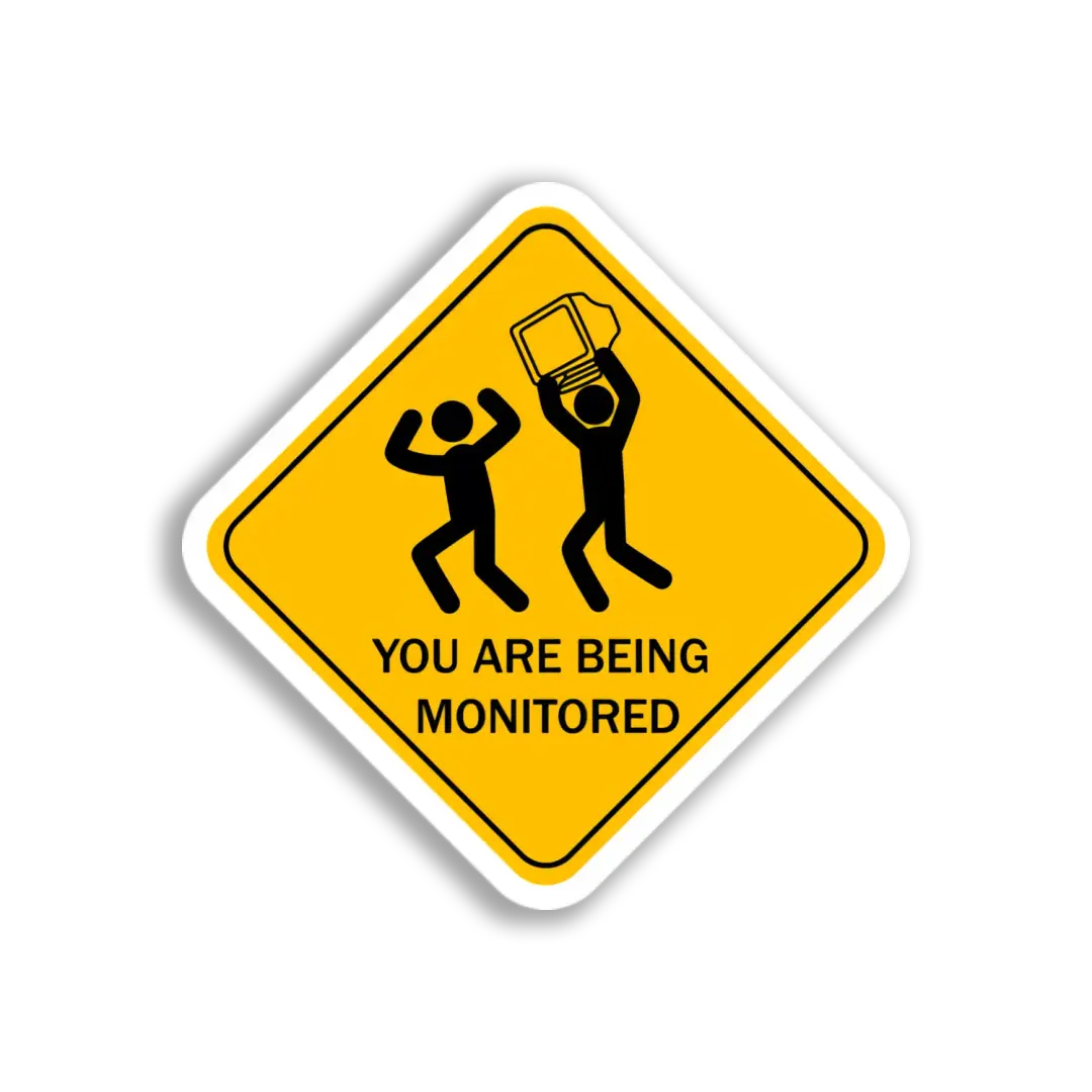Monitored Warning Sign Sticker