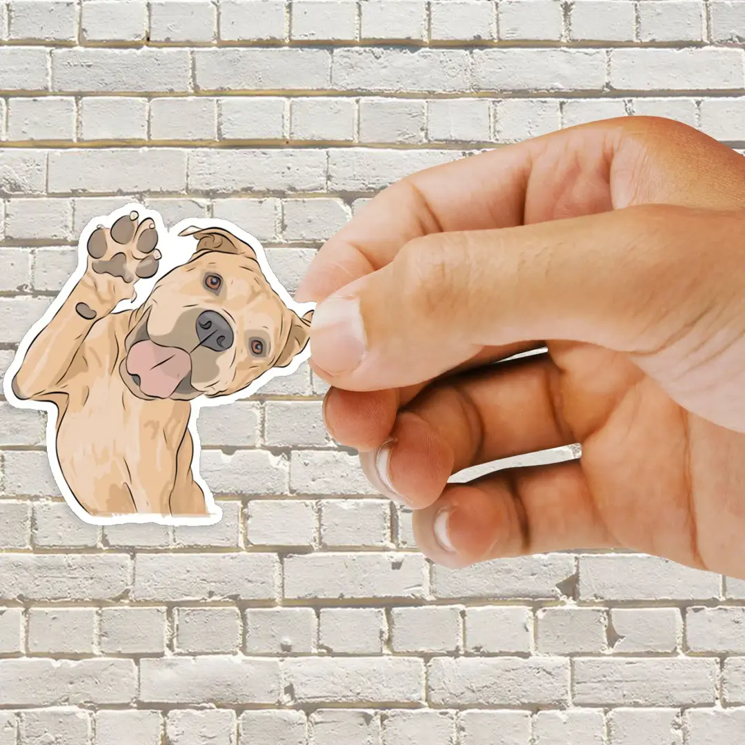 Waving Dog Sticker