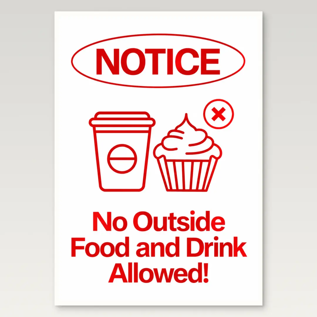 No Outside Food and Drink Poster