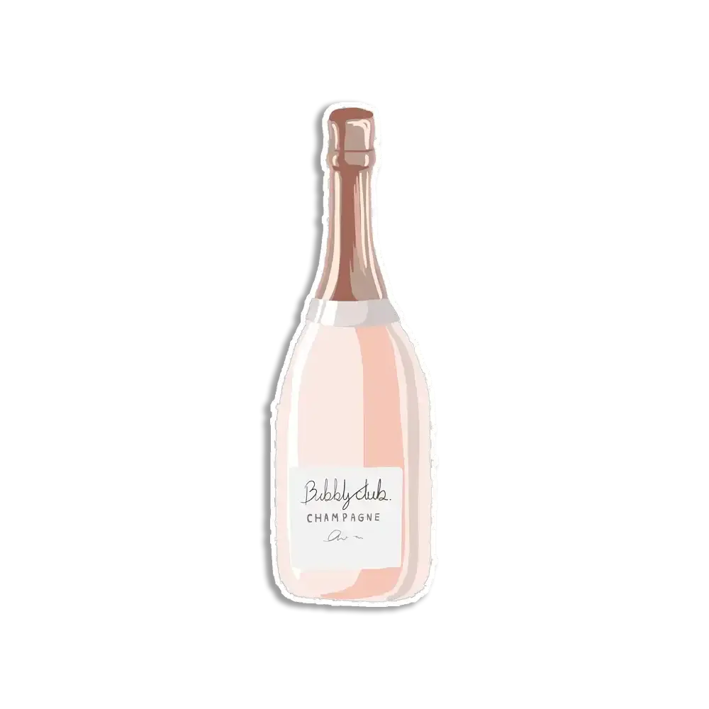 Niedliche Champagnerflasche Journal-Sticker