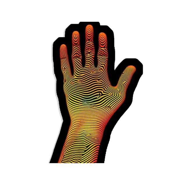Psychedelische Hand Sticker