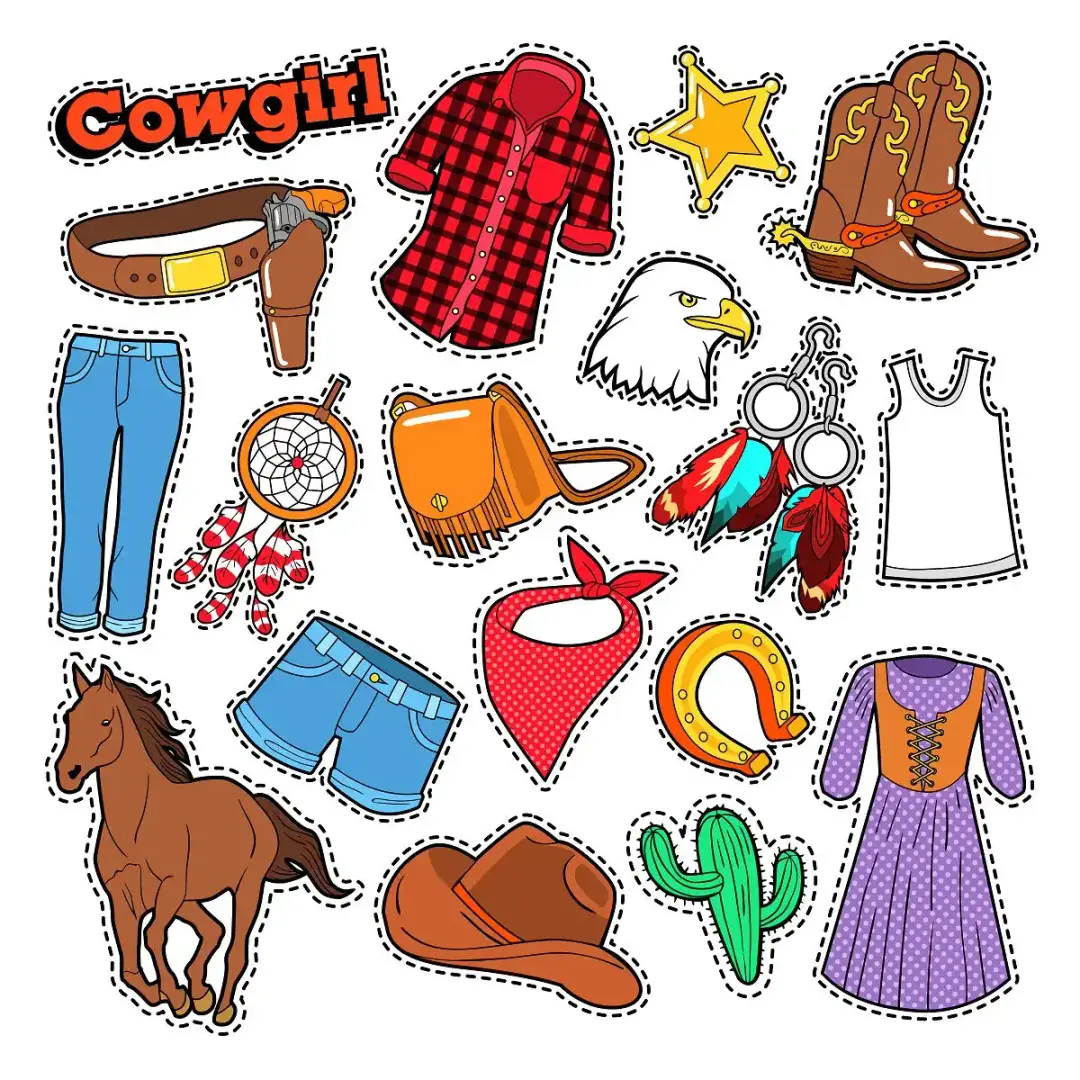 Cowgirl Stickers