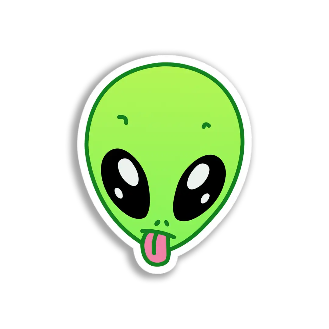 Silly Alien Face Sticker