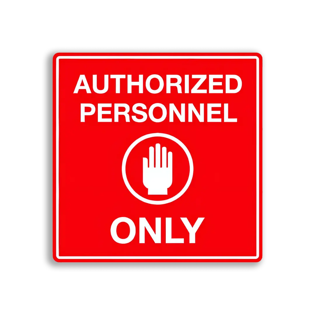 Authorized Personnel Only Sign Sticker