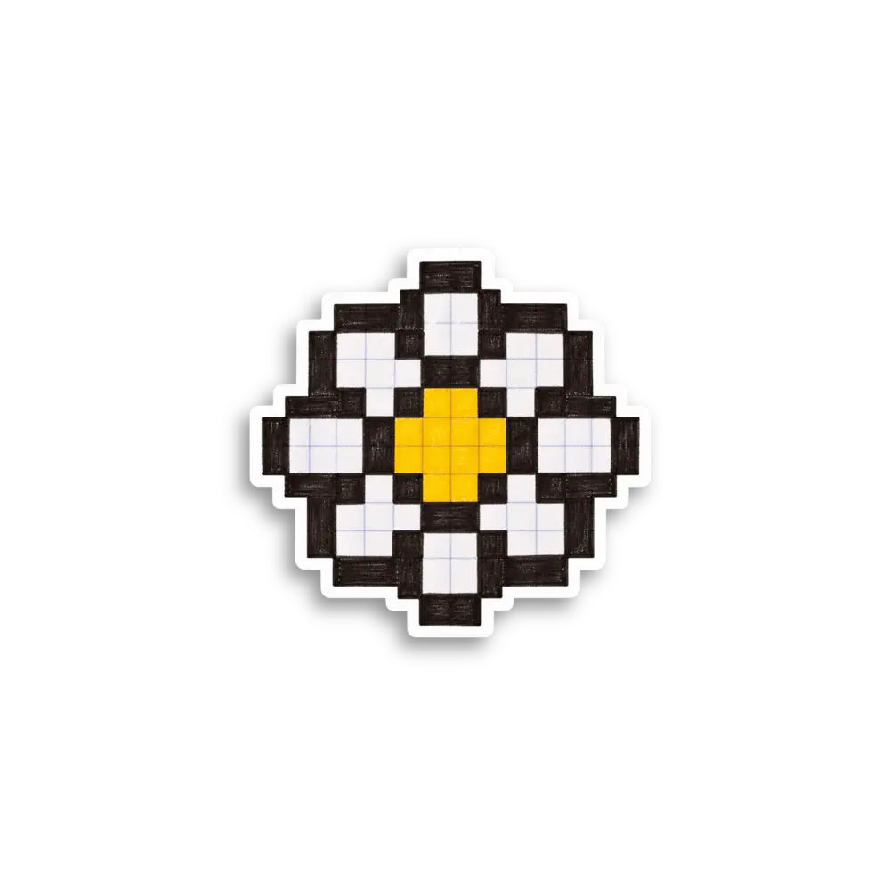 Pixel Flower Sticker