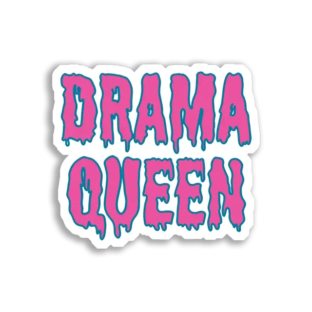 Drama Queen in Pink and Teal Sticker