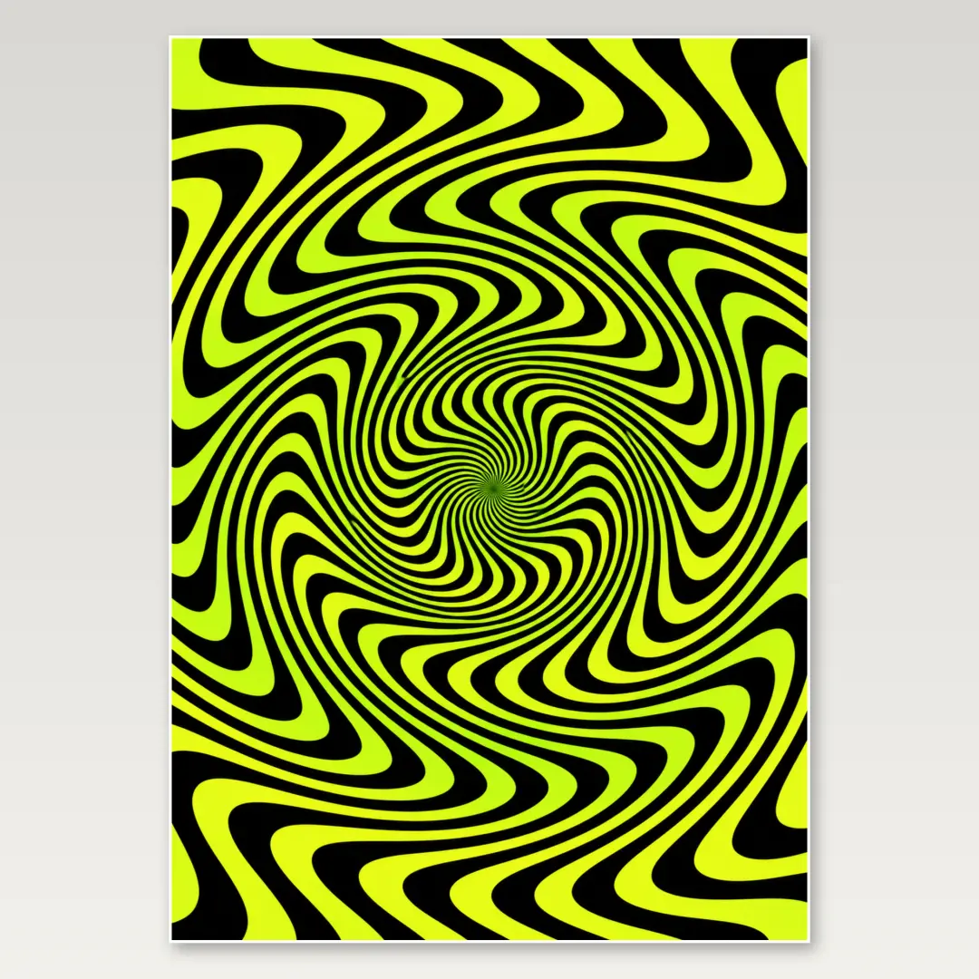 Acid Lime Spiral A4 Poster
