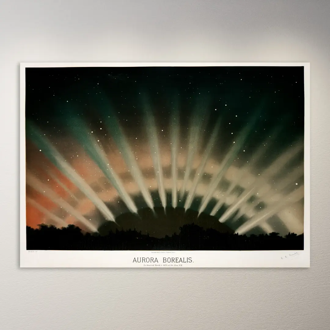 Aurora Borealis Observed March 1, 1872 Poster