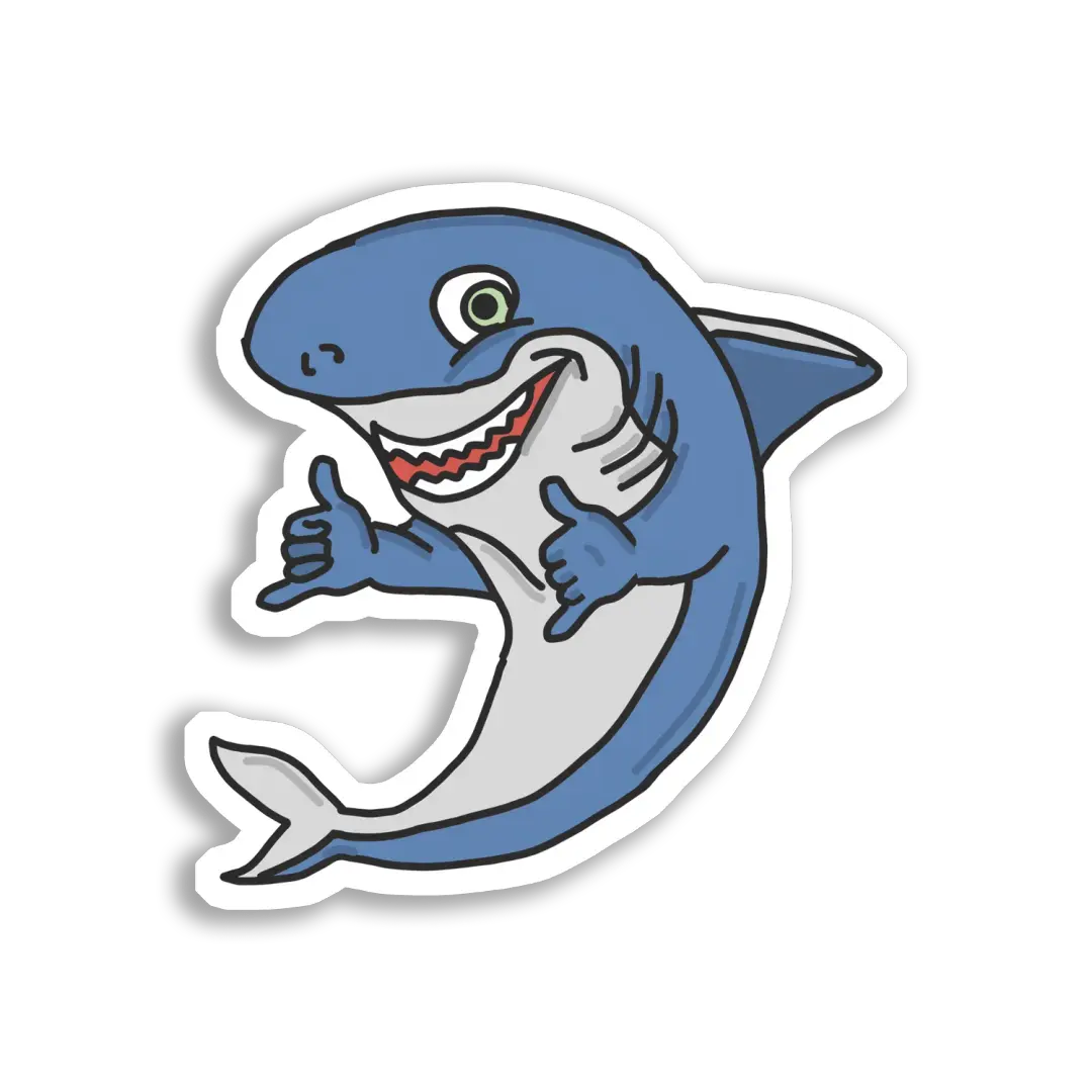 Happy Shark Gives Two Thumbs Up Sticker