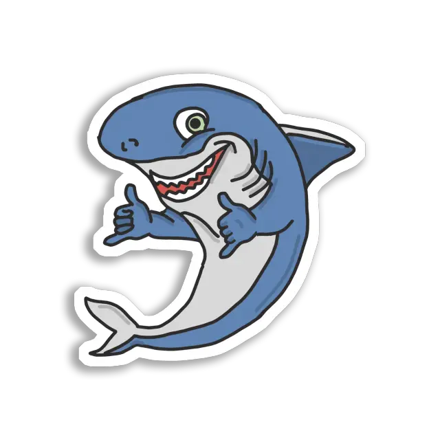 Happy Shark Gives Two Thumbs Up Sticker